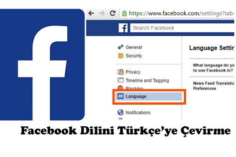 facebook u türkçe ye çevir